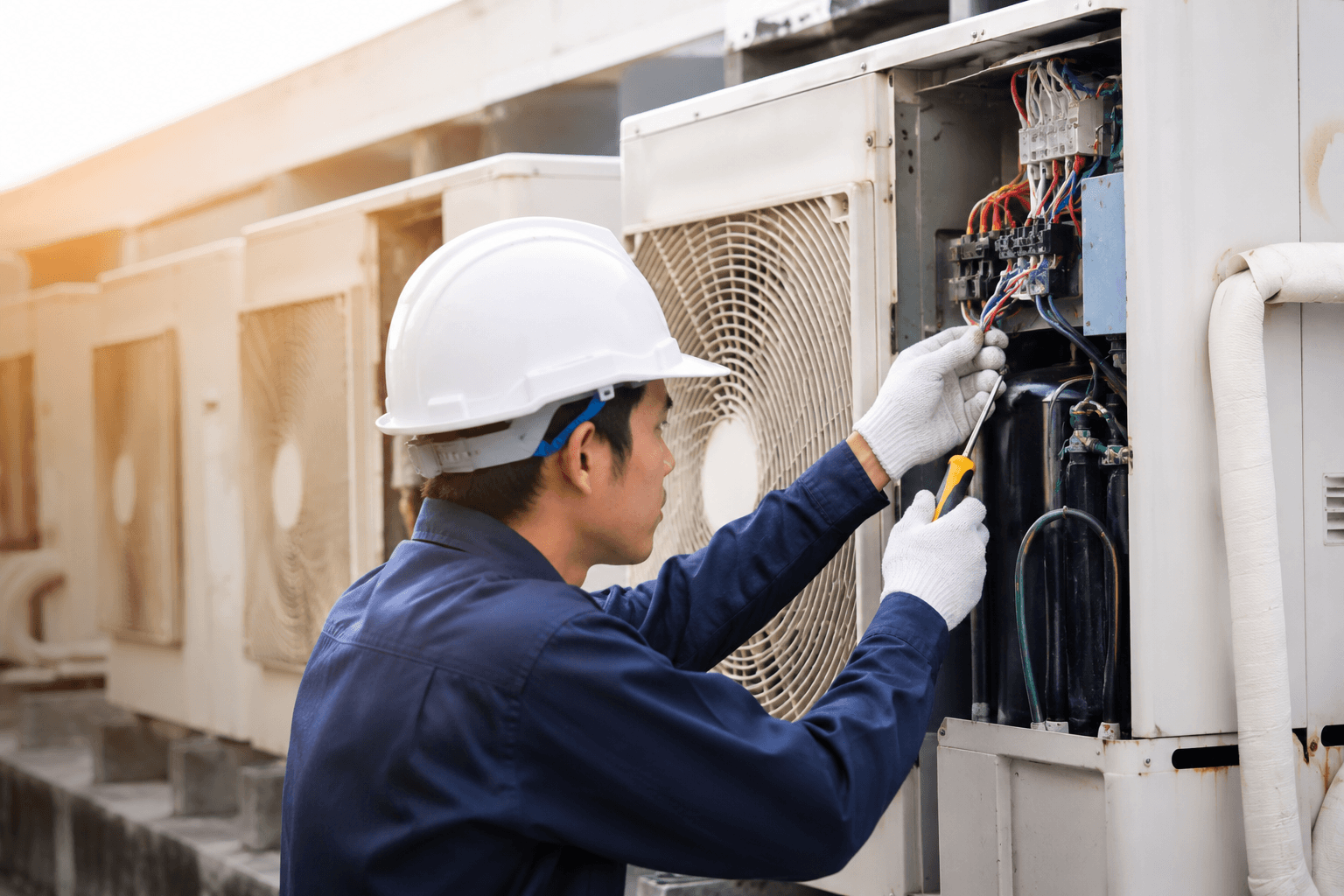 Professional air conditioning technician